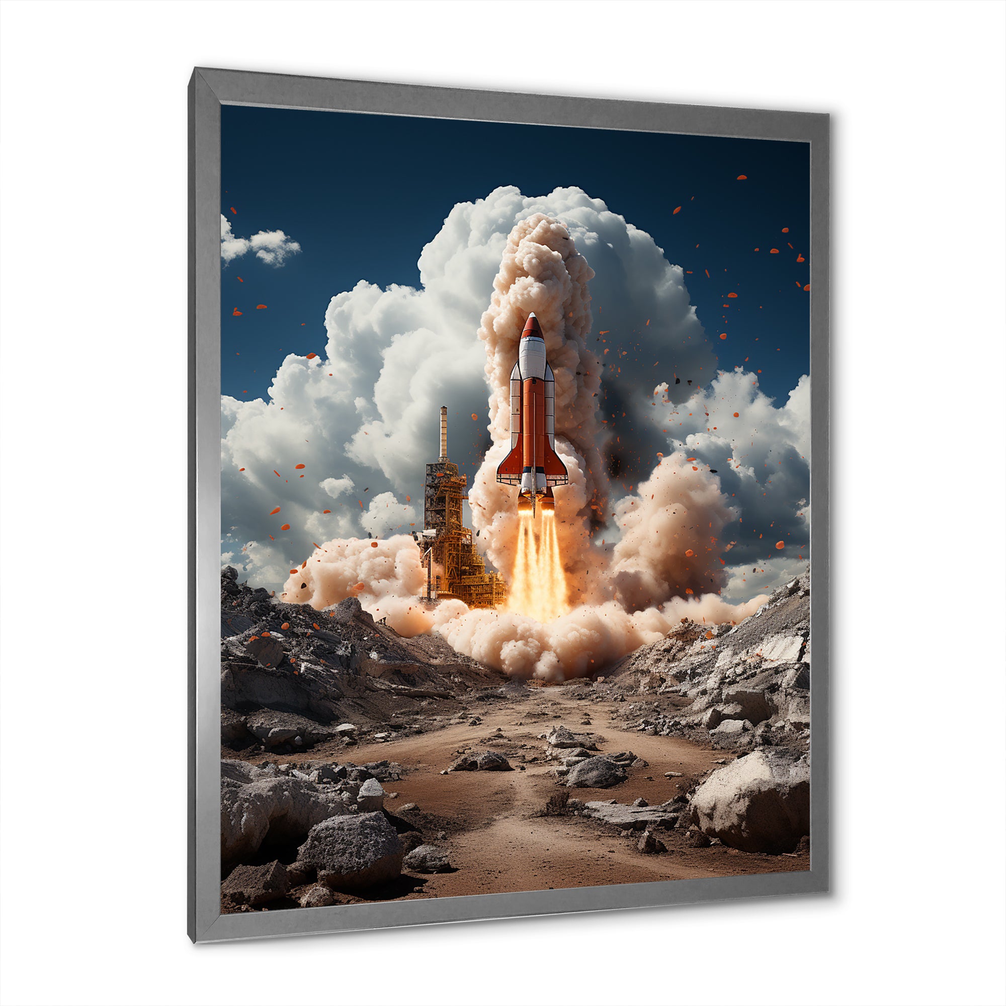 Rocketship Ambition To Space - Rocketship Canvas Wall Art