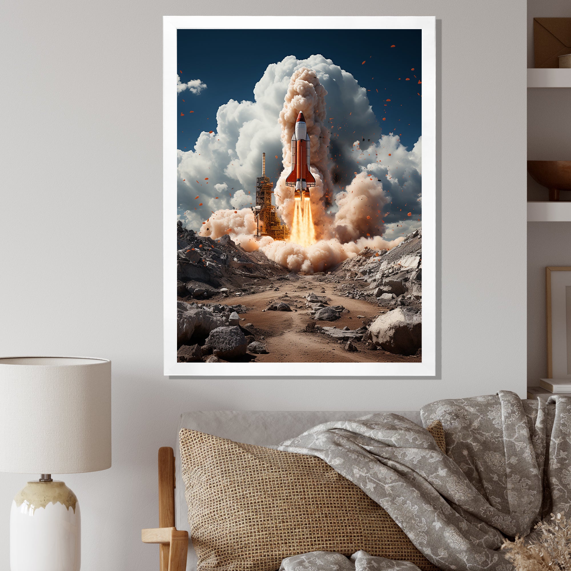 Rocketship Ambition To Space - Rocketship Canvas Wall Art