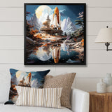 Rocketship Reflection On Water I - Rocketship Canvas Wall Art