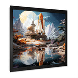 Rocketship Reflection On Water I - Rocketship Canvas Wall Art