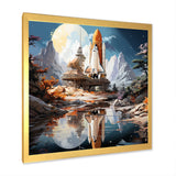 Rocketship Reflection On Water I - Rocketship Canvas Wall Art