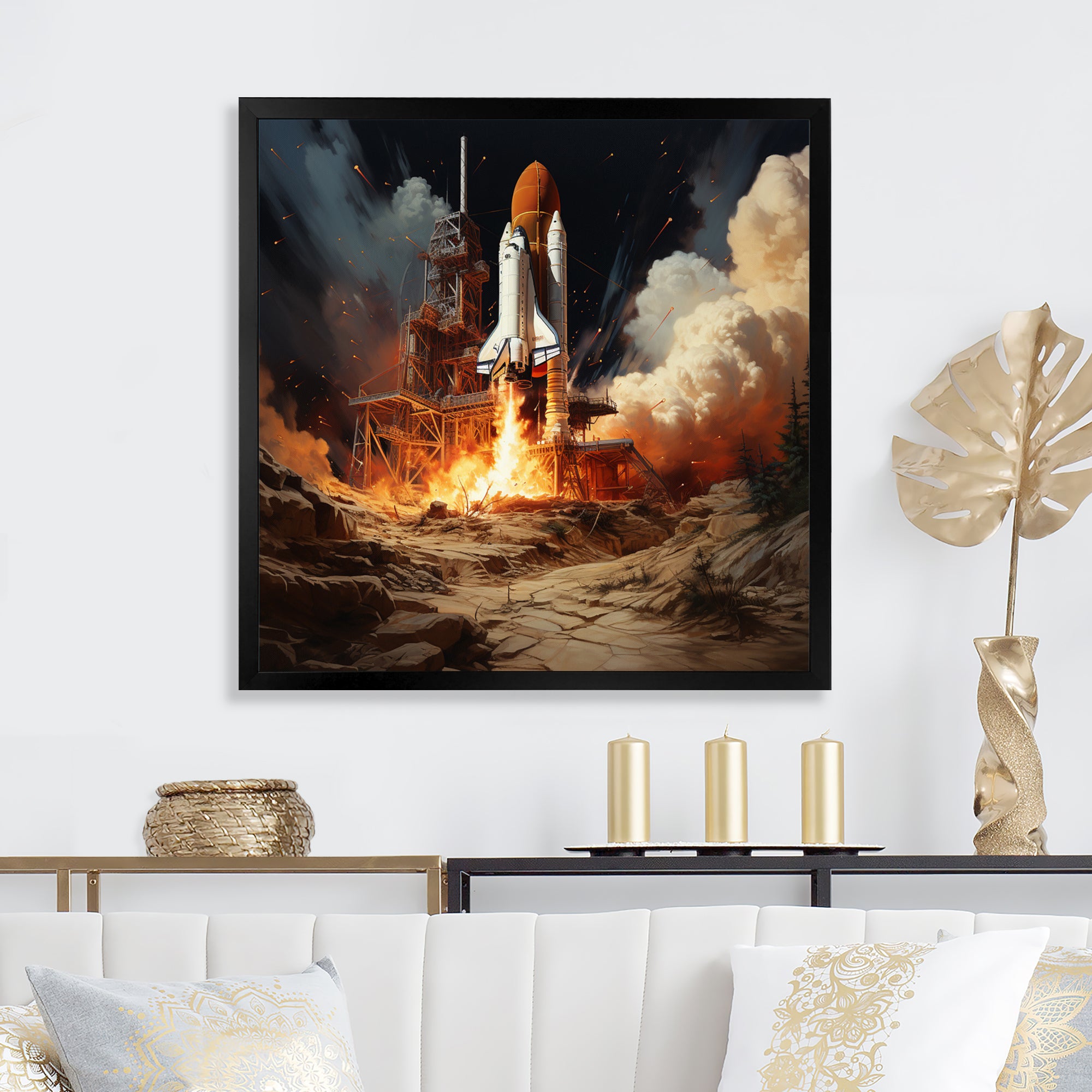 Rocketship Remembrance I - Rocketship Canvas Wall Art