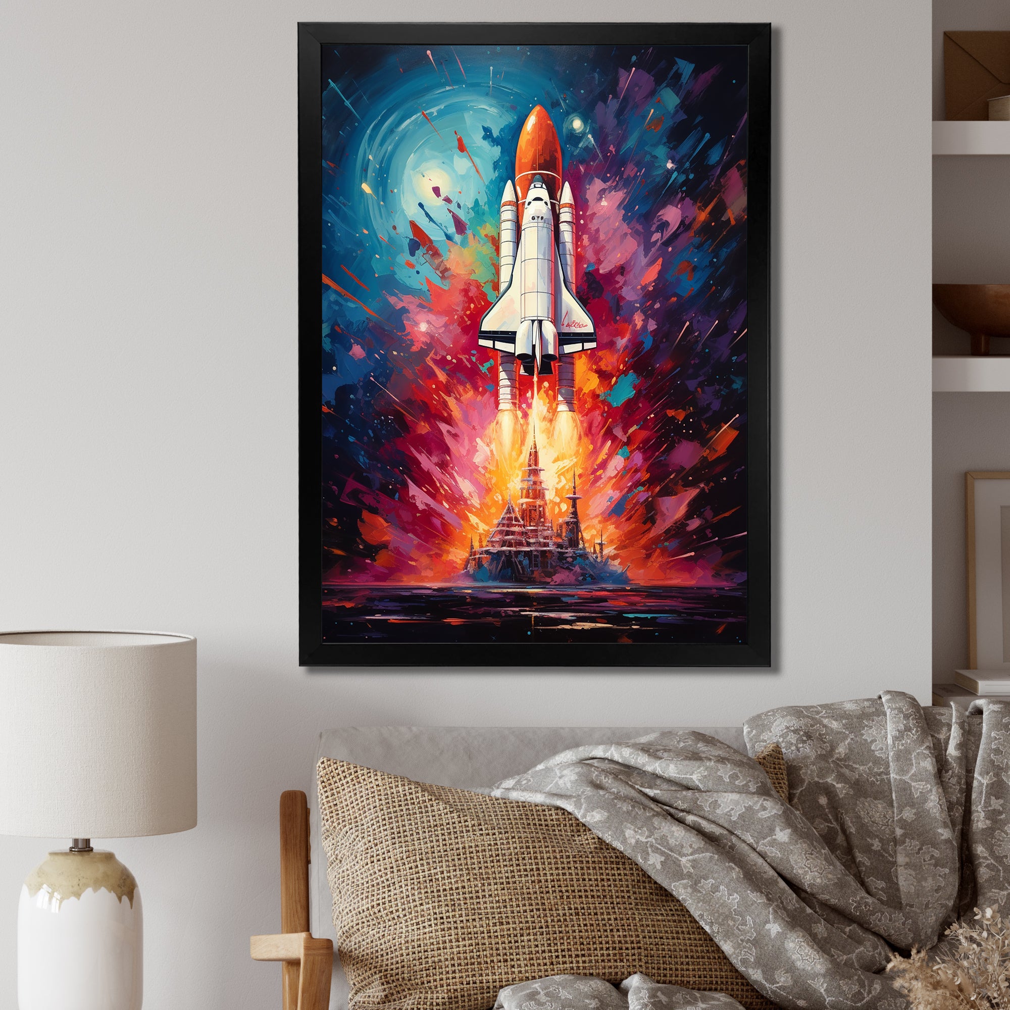 Rocketship Resonance - Rocketship Canvas Wall Art