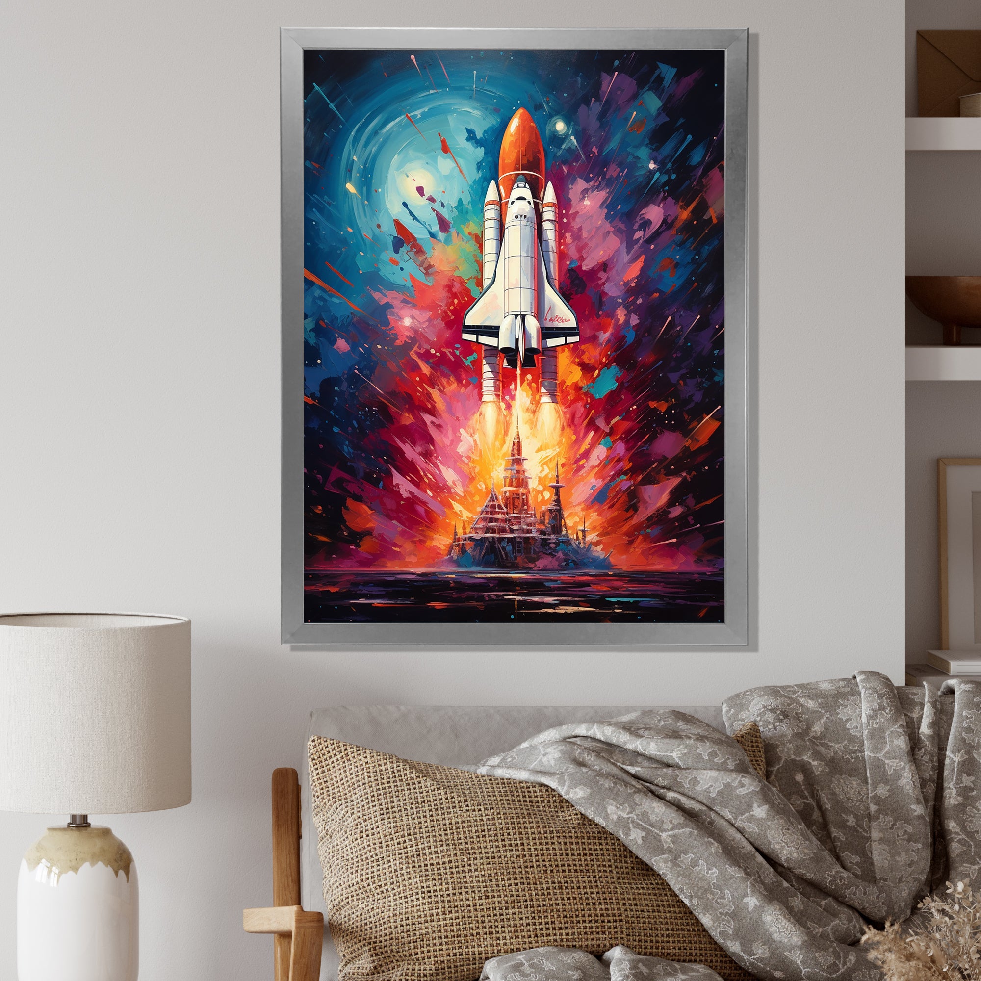 Rocketship Resonance - Rocketship Canvas Wall Art