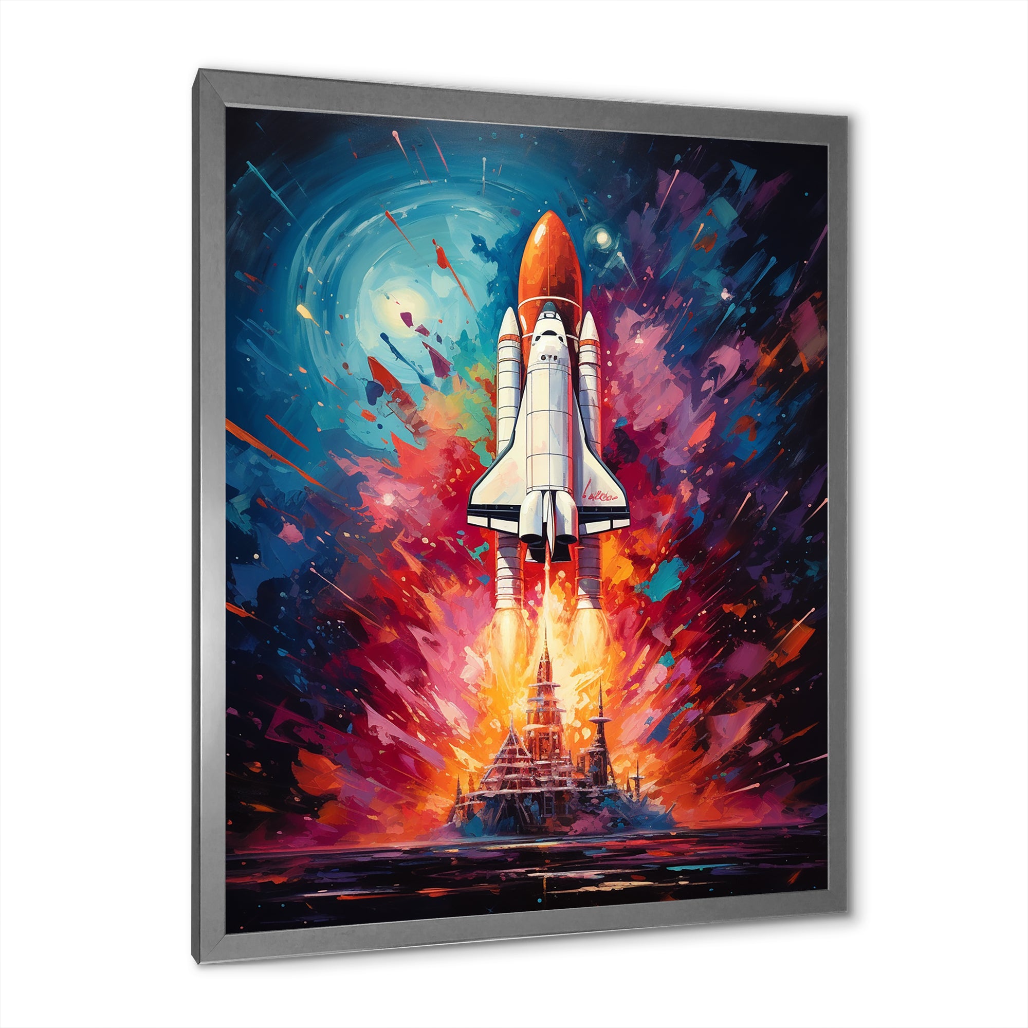 Rocketship Resonance - Rocketship Canvas Wall Art