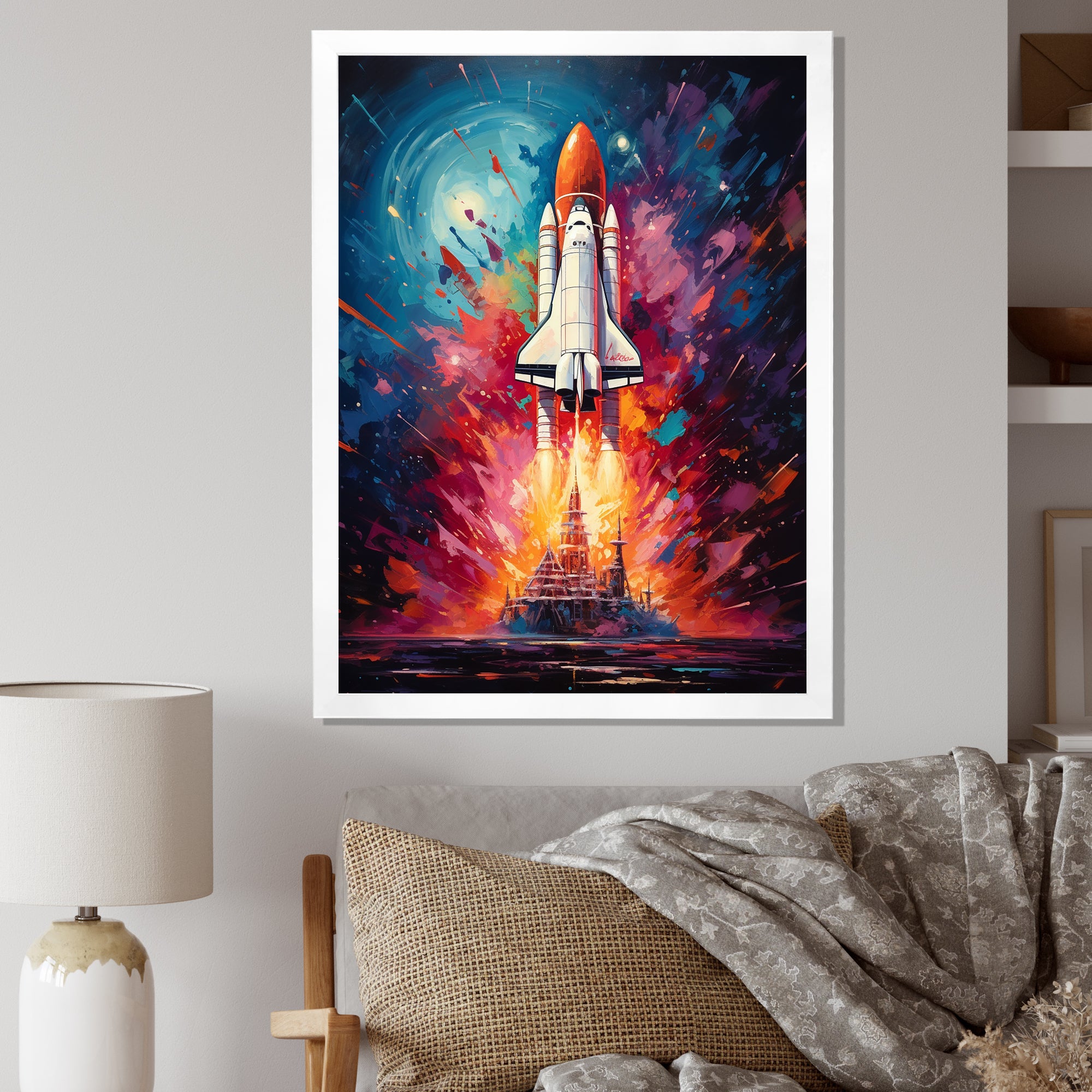 Rocketship Resonance - Rocketship Canvas Wall Art