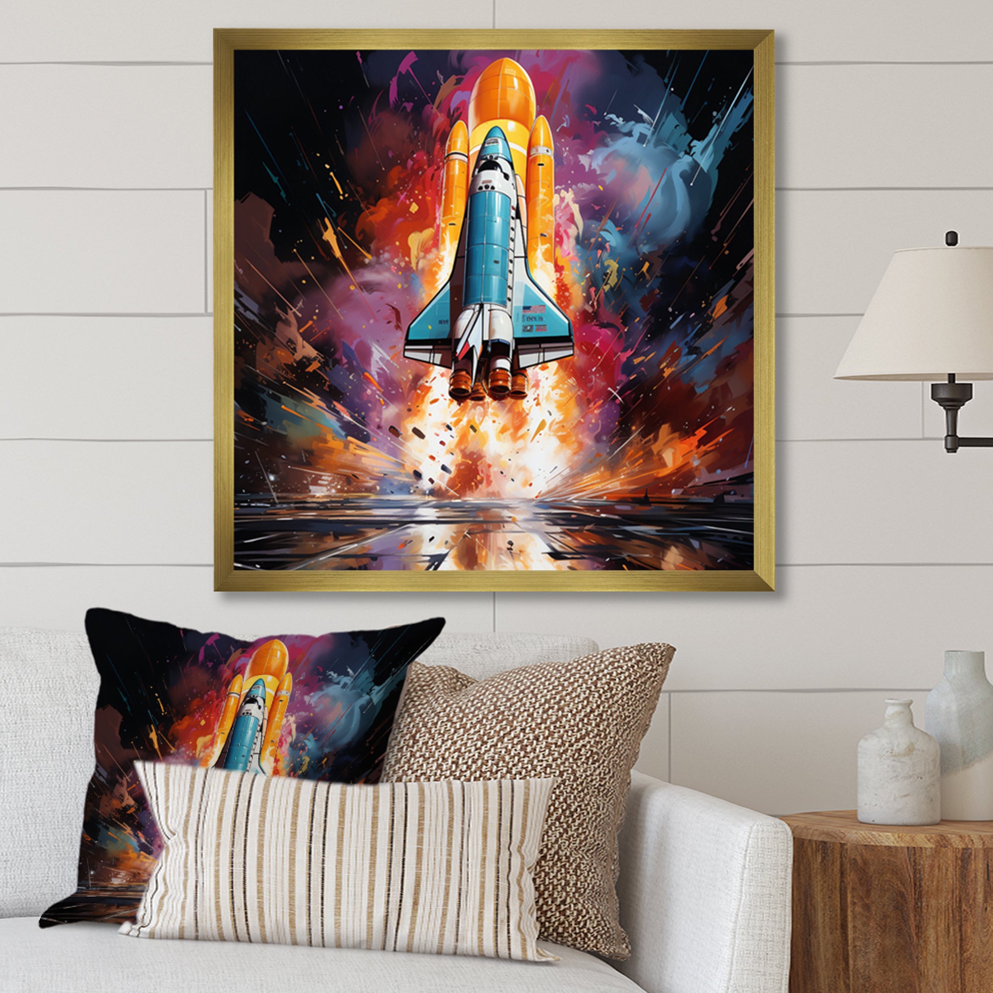 Rocketship Revelation I - Rocketship Canvas Wall Art