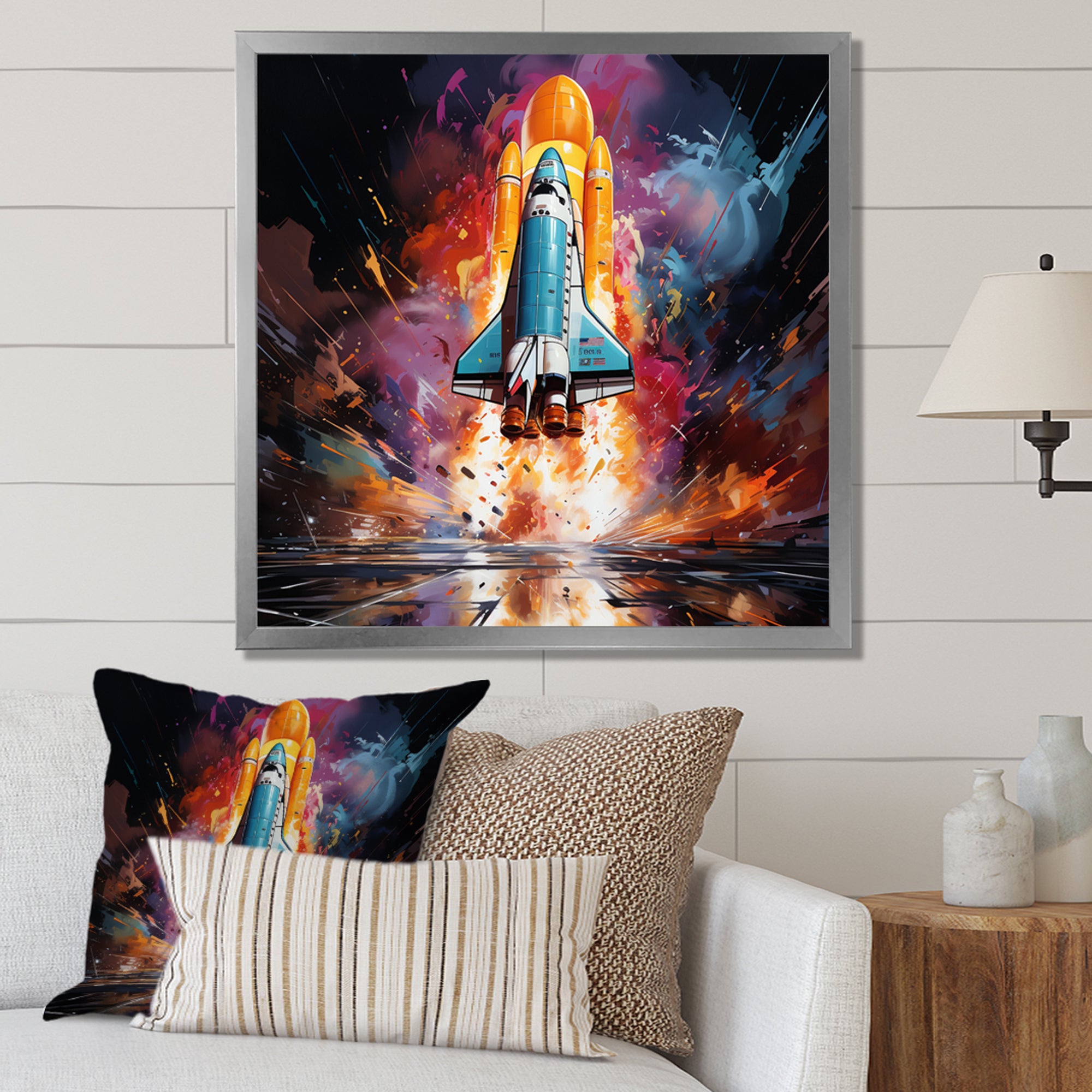 Rocketship Revelation I - Rocketship Canvas Wall Art