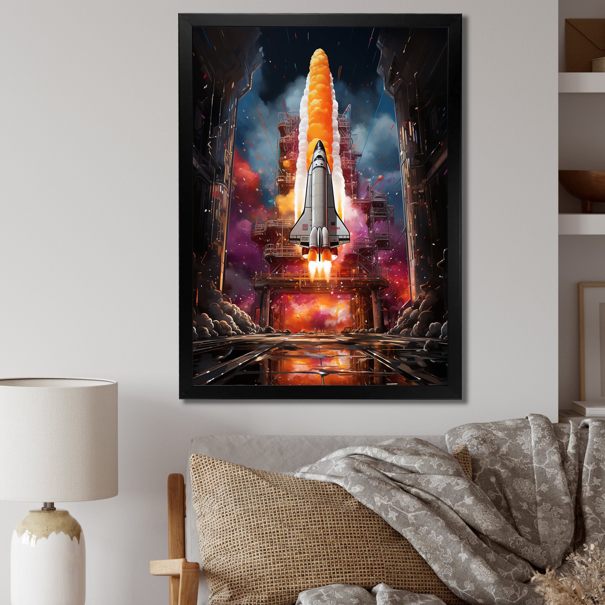 Rocketship Rhythm I - Rocketship Canvas Wall Art