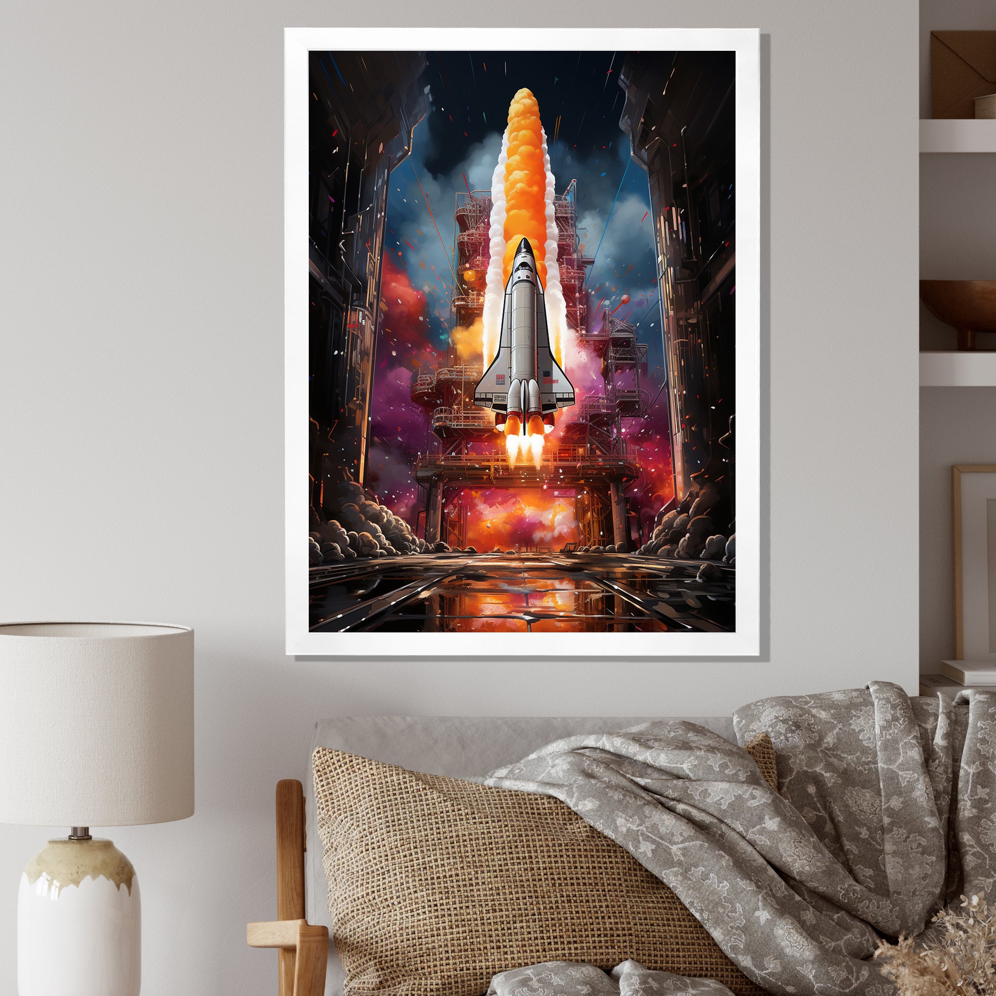 Rocketship Rhythm I - Rocketship Canvas Wall Art