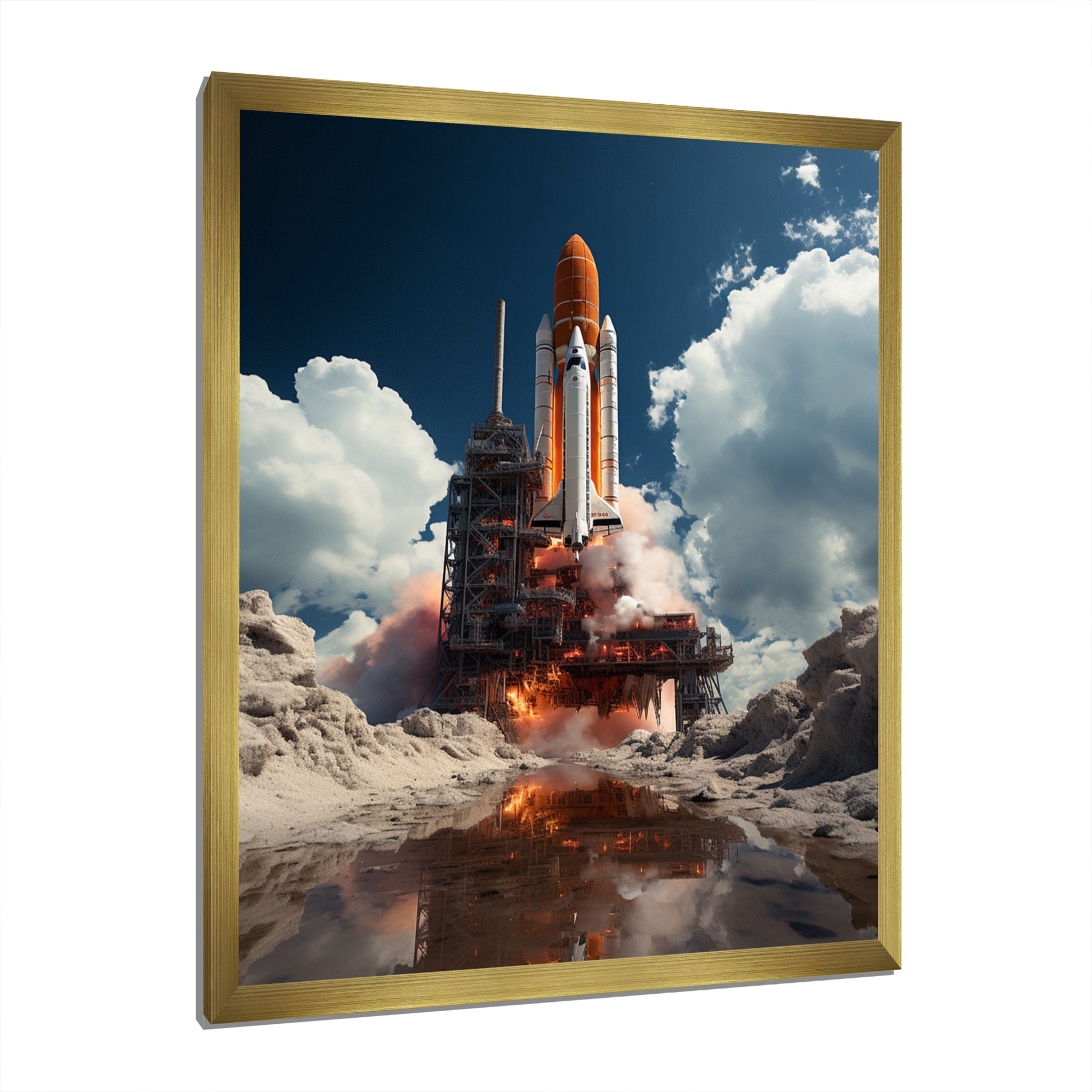 Rocketship Beyond The Atmosphere I - Rocketship Canvas Wall Art