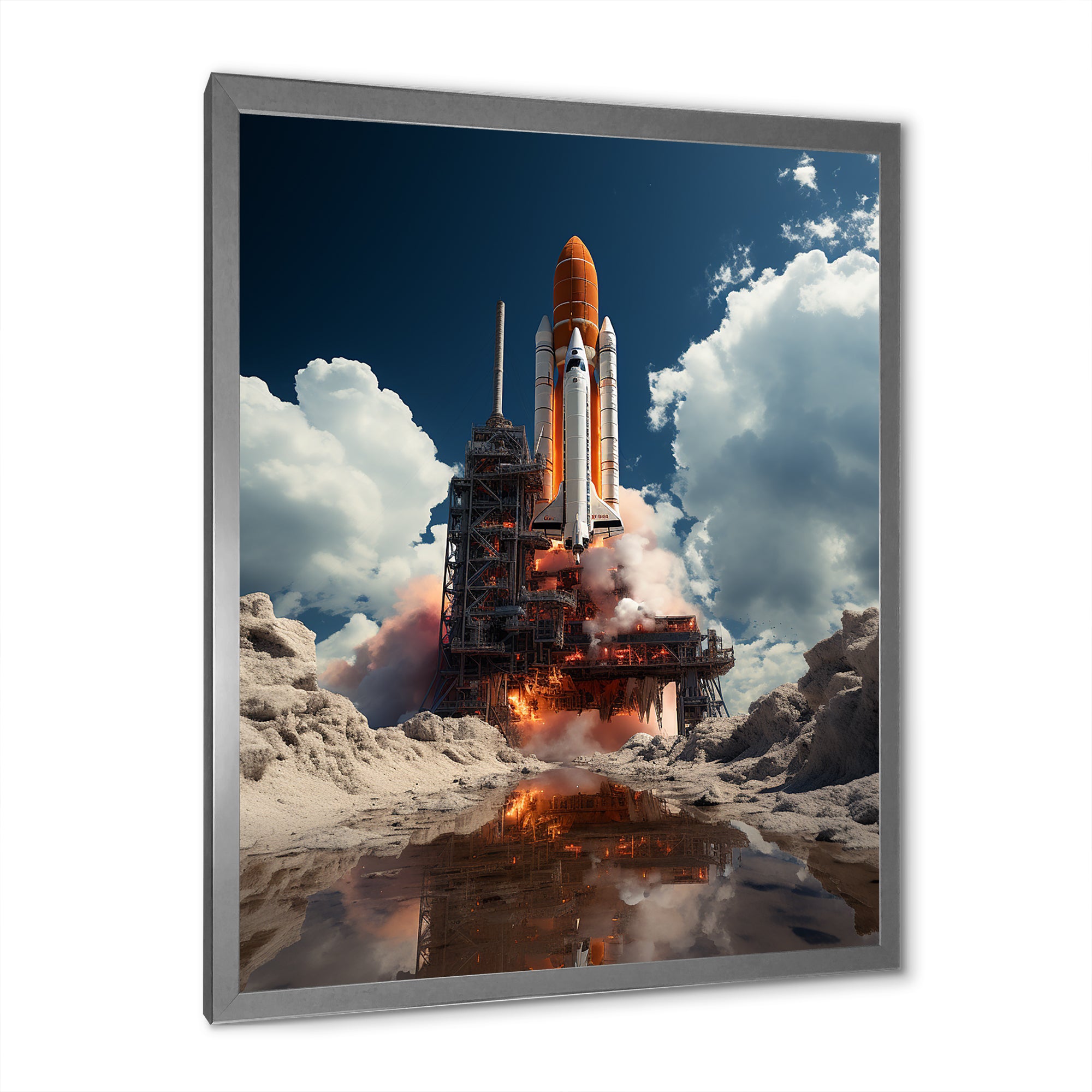 Rocketship Beyond The Atmosphere I - Rocketship Canvas Wall Art
