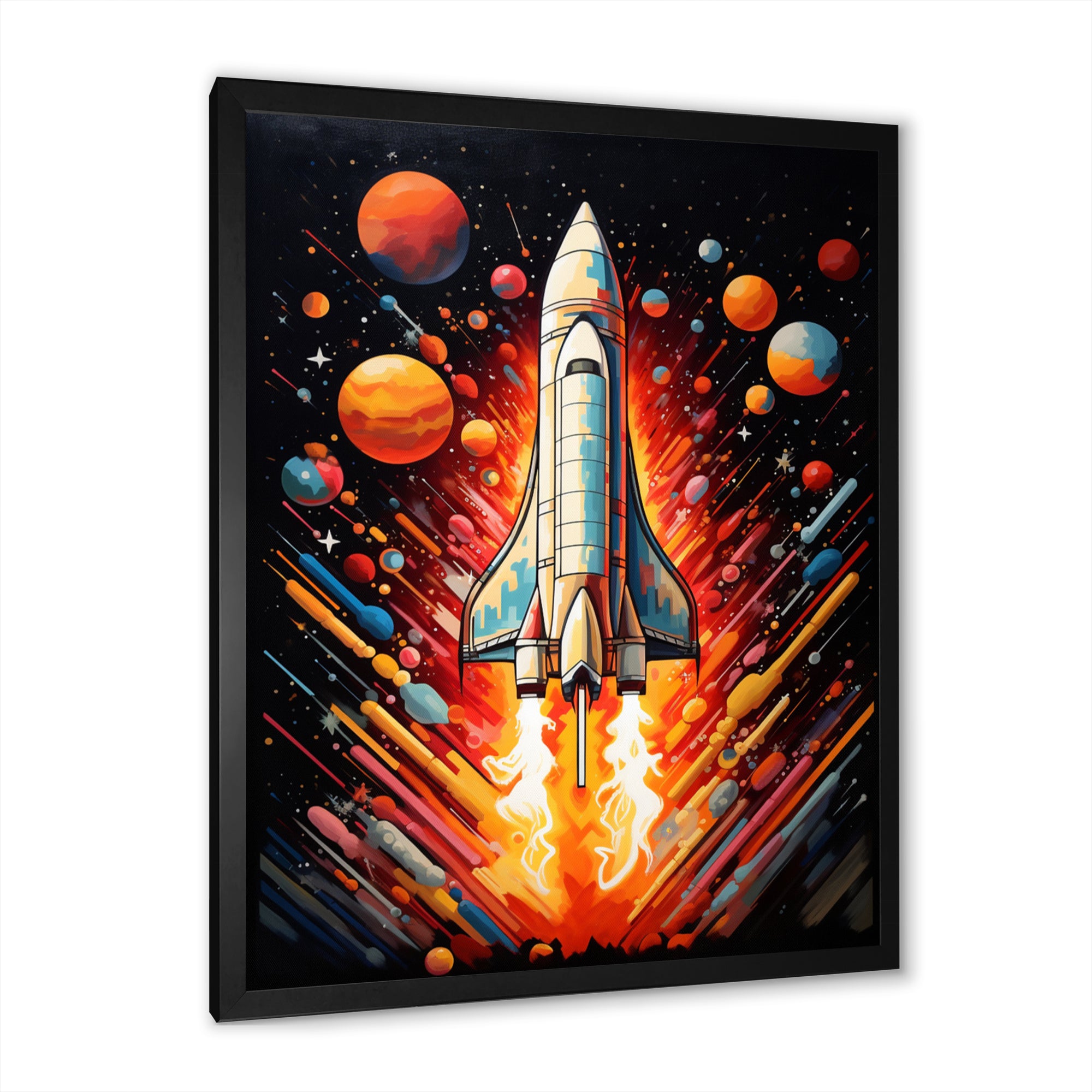 Rocketship Stellar Voyage I - Rocketship Canvas Wall Art