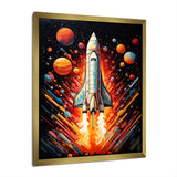 Rocketship Stellar Voyage I - Rocketship Canvas Wall Art