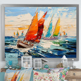 Sailboat Seascape Symphony I - Boat Sailing Canvas Wall Art