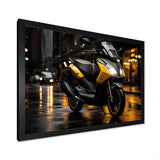 Yellow Black Scooter City Glide I - Scooter Canvas Wall Art