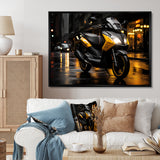 Yellow Black Scooter City Glide I - Scooter Canvas Wall Art