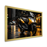 Yellow Black Scooter City Glide I - Scooter Canvas Wall Art