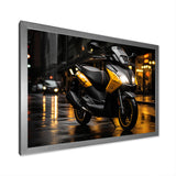 Yellow Black Scooter City Glide I - Scooter Canvas Wall Art