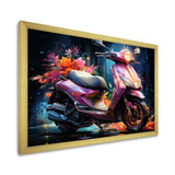 Purple Coral Scooter Night Glow - Scooter Canvas Wall Art