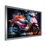 Purple Coral Scooter Night Glow - Scooter Canvas Wall Art