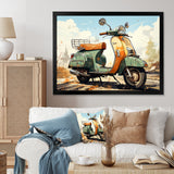 Scooter Retro Electric - Scooter Canvas Wall Art