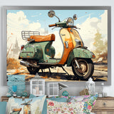 Scooter Retro Electric - Scooter Canvas Wall Art