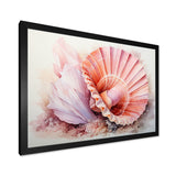 Peach Seashell Serenity - Seashell Large Canvas Wall Art