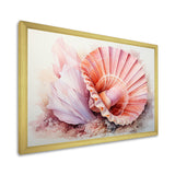 Peach Seashell Serenity - Seashell Large Canvas Wall Art