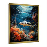 Teal Shark Animal Coastal Creatures - Shark Wall Art Prints