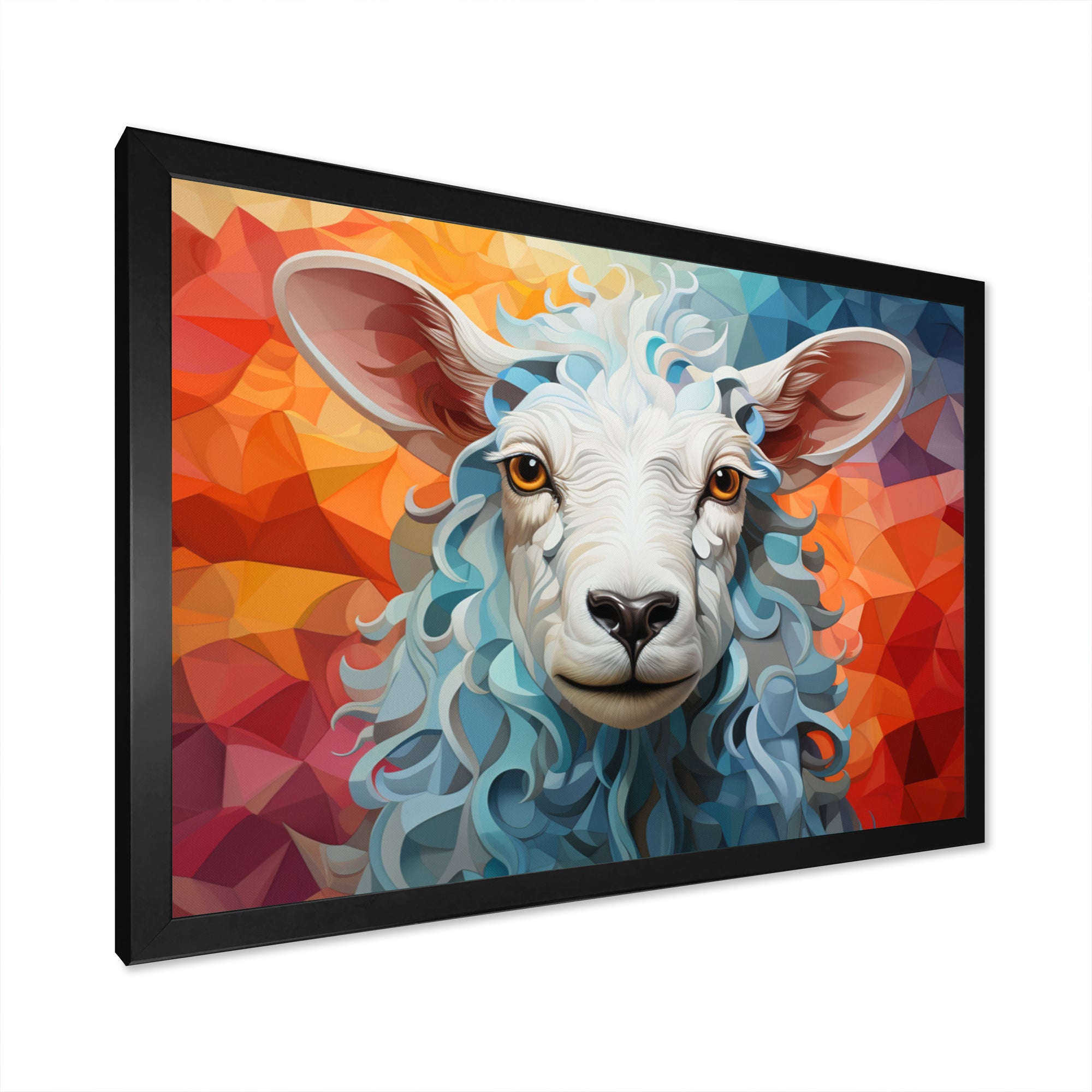 Sheep Serenity Geometric - Multi-Color Sheep Wall Art