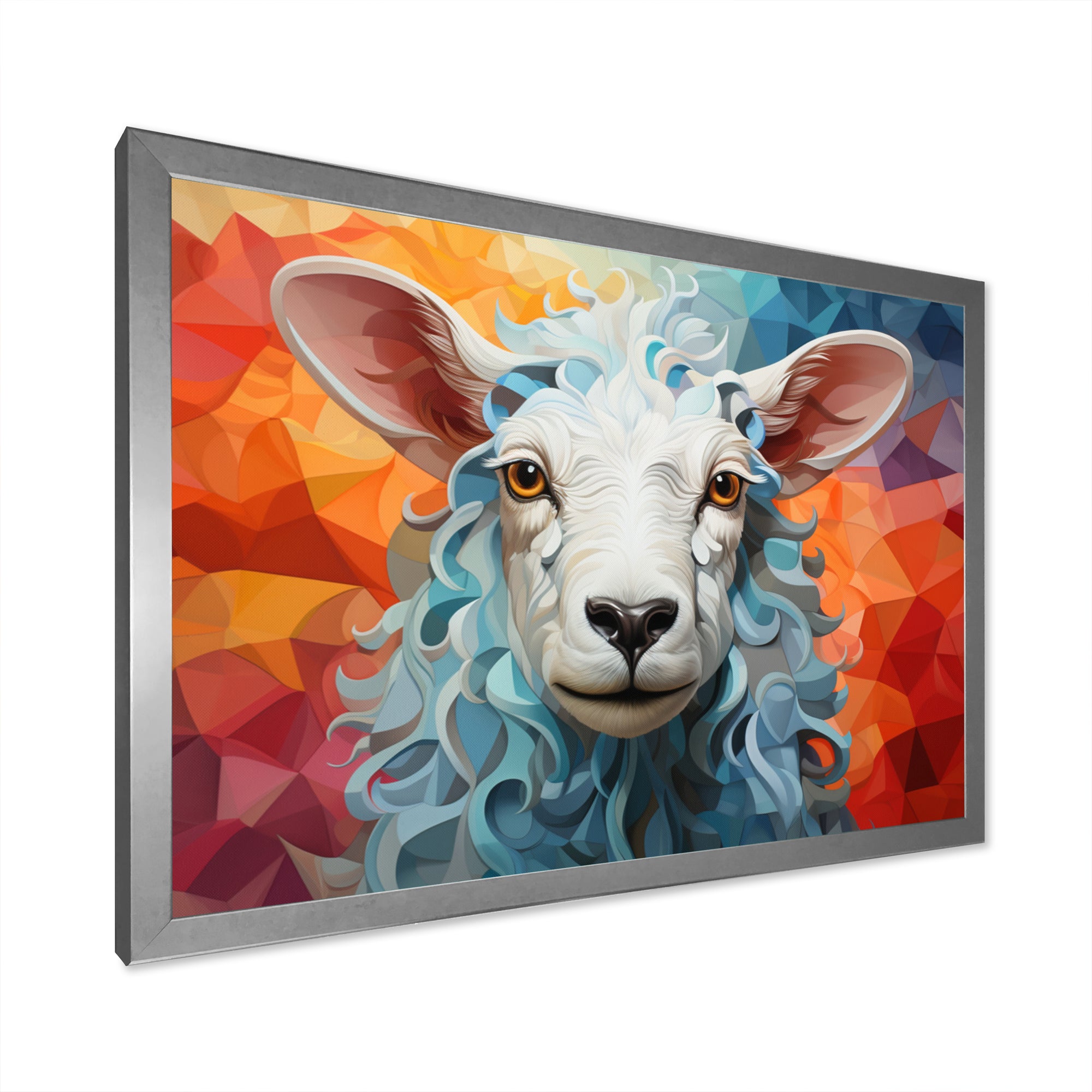 Sheep Serenity Geometric - Multi-Color Sheep Wall Art