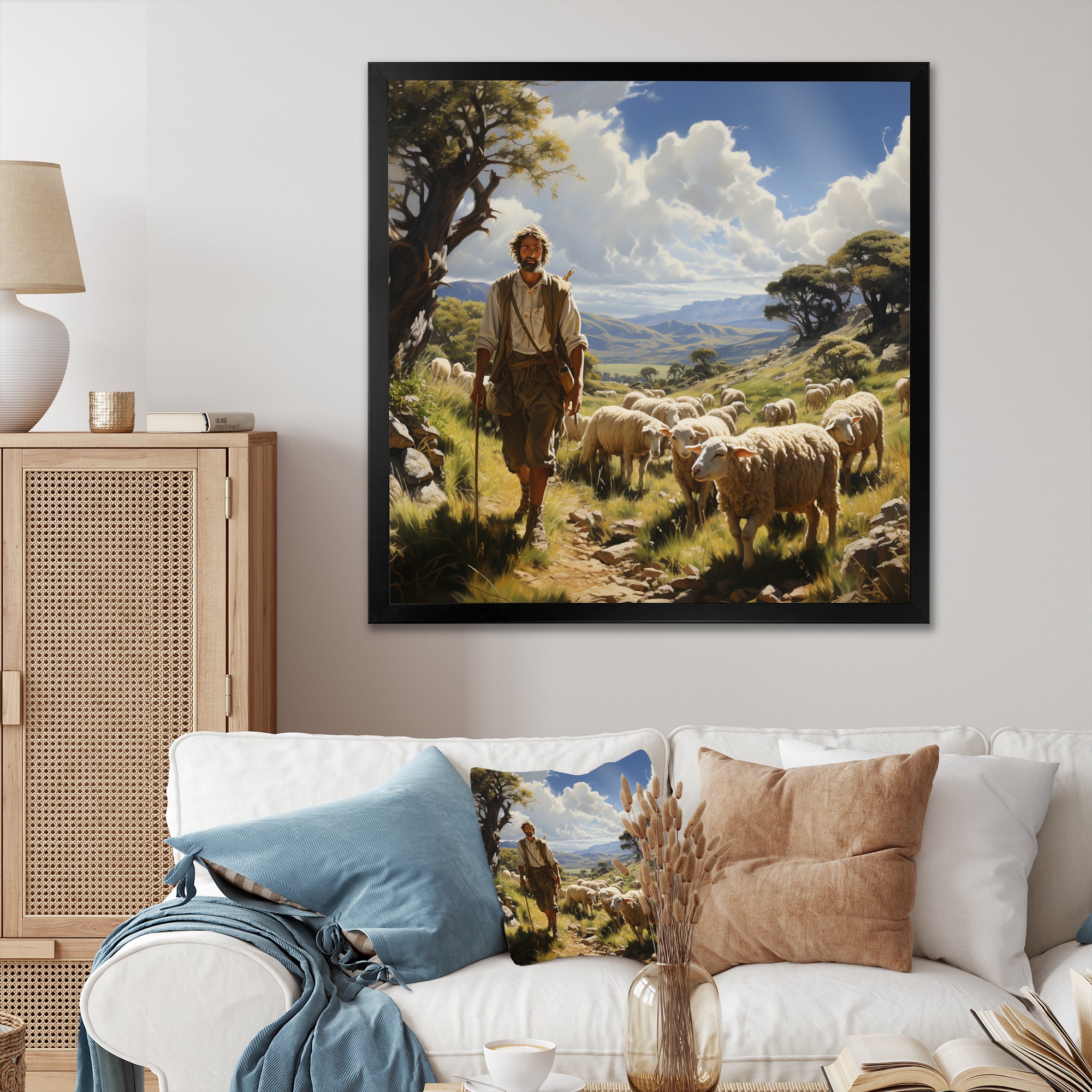 The Shepherds Song - Sheep Canvas Wall Art