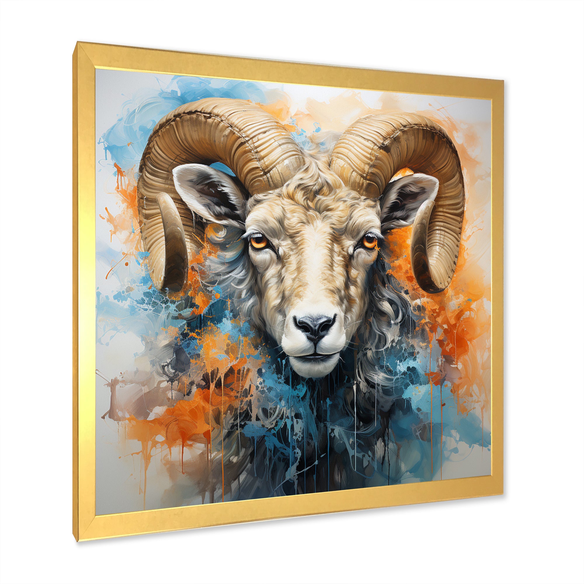 Teal Sheep Transcendent Wool - Sheep Canvas Wall Art