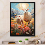 Sheep Whimsical Grazing - Sheep Wall Art Prints