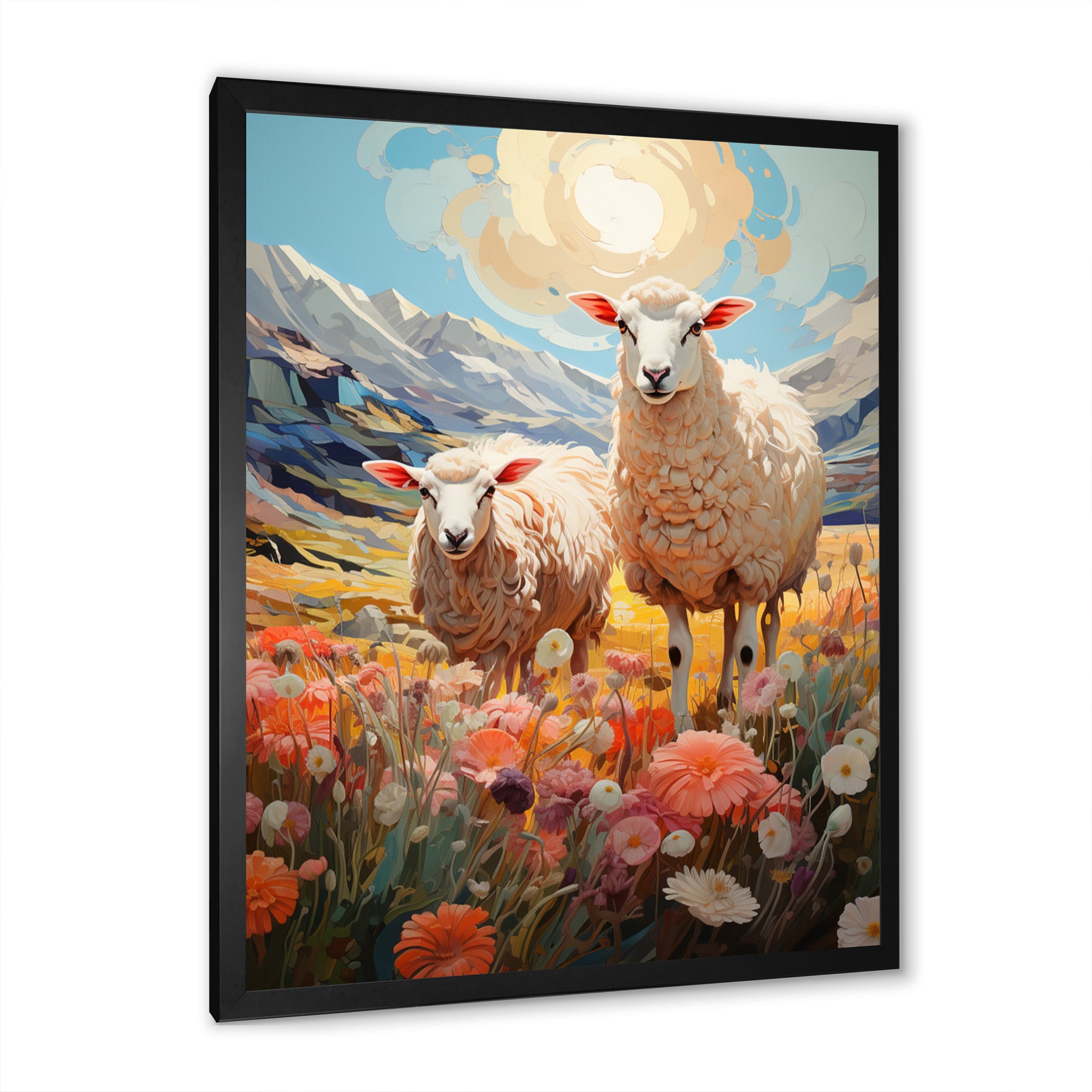 Sheep Whimsical Grazing - Sheep Wall Art Prints