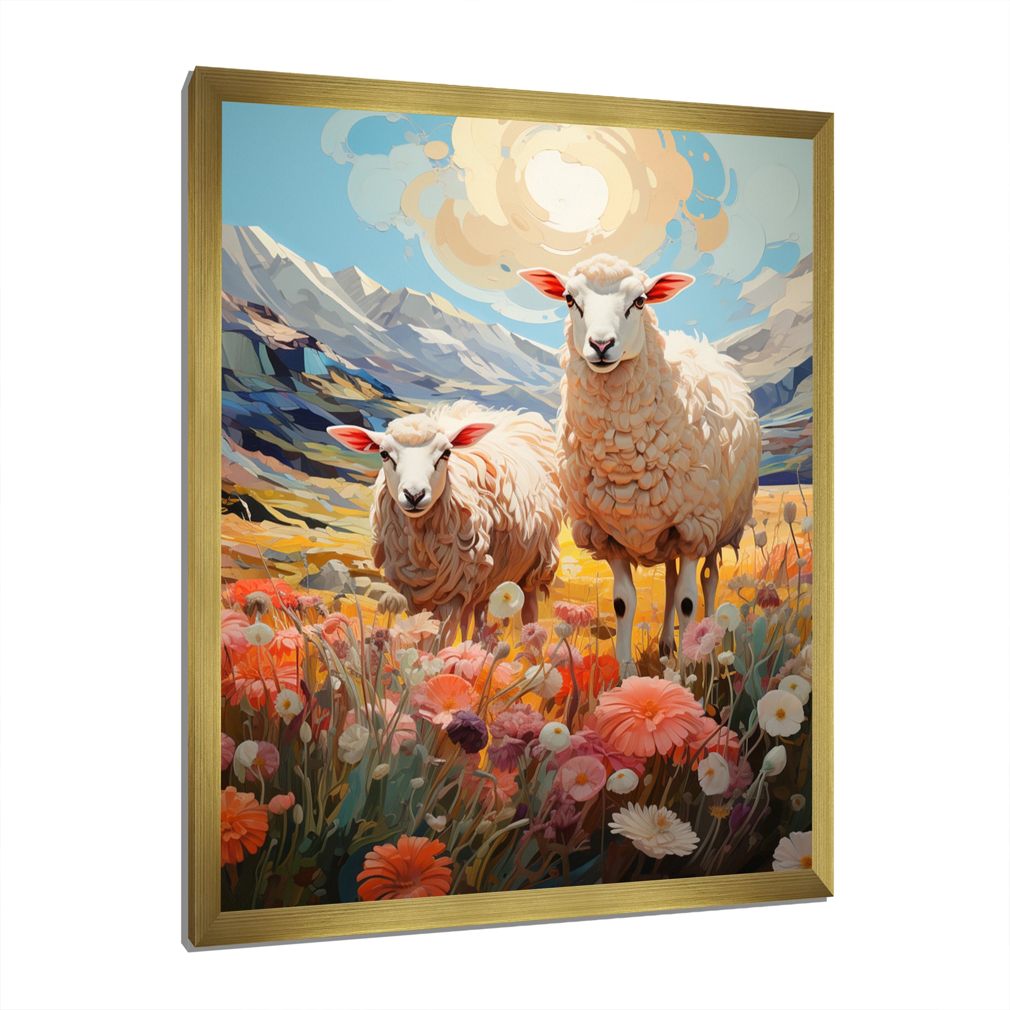 Sheep Whimsical Grazing - Sheep Wall Art Prints