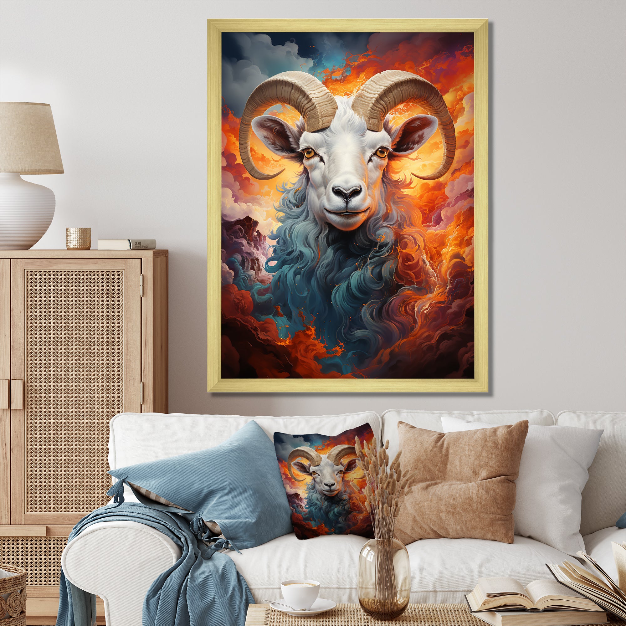 Teal Sheep Woolen Symphony - Teal Sheep Wall Art