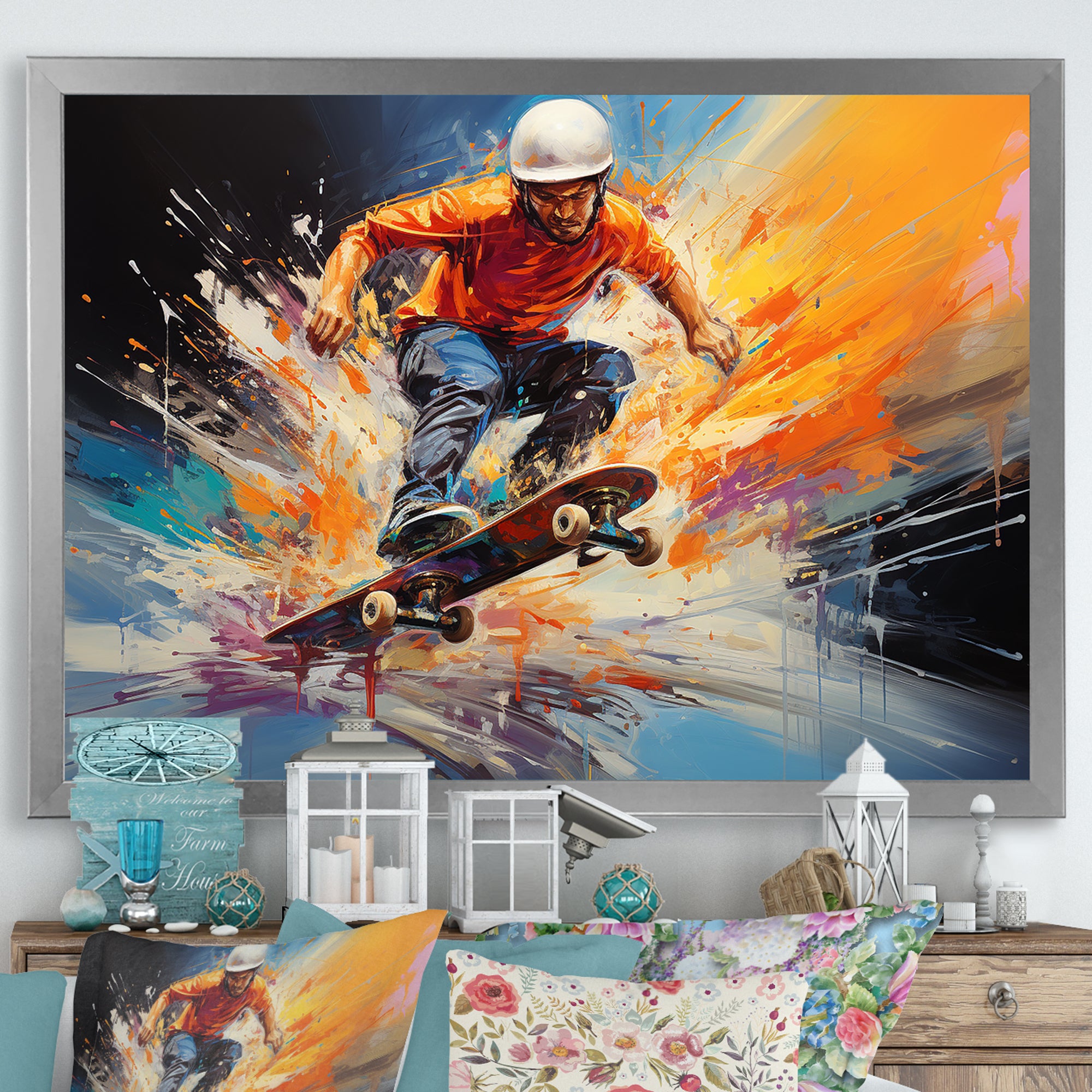 Skateboard Urban Pulse - Skateboard Canvas Wall Art