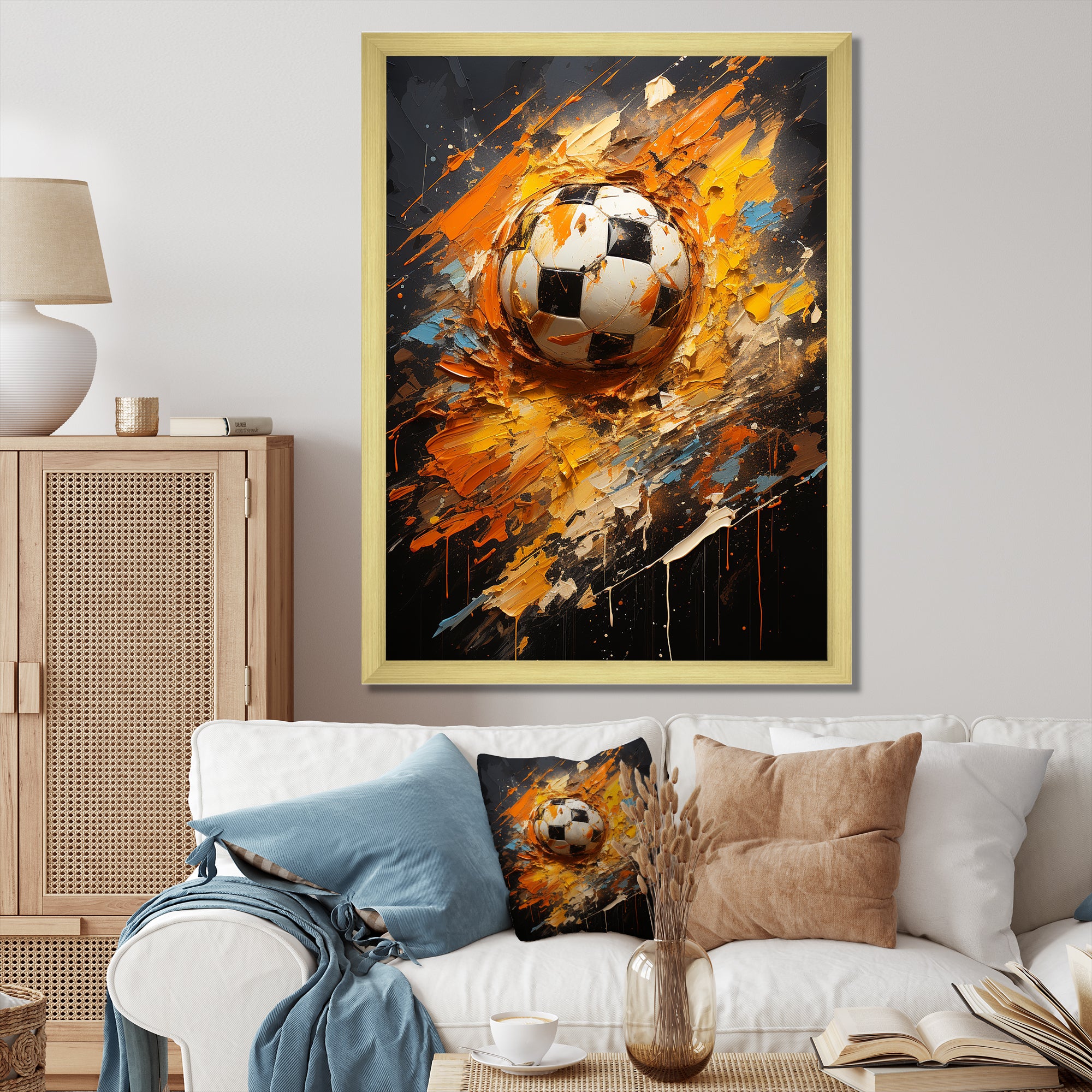 Soccer Abstract Striker - Soccer Canvas Wall Art