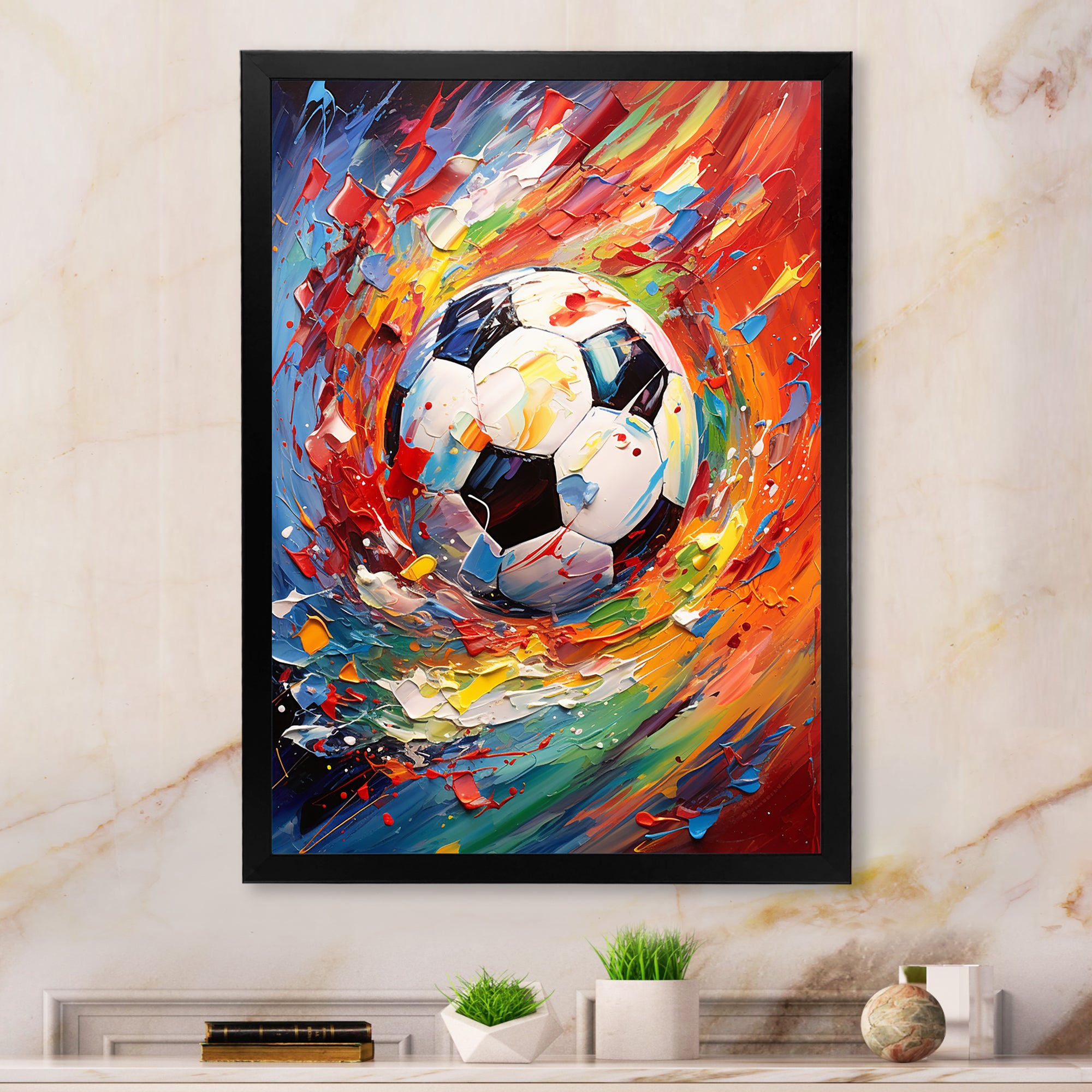 Abstract Soccer Energy - Soccer Canvas Wall Art