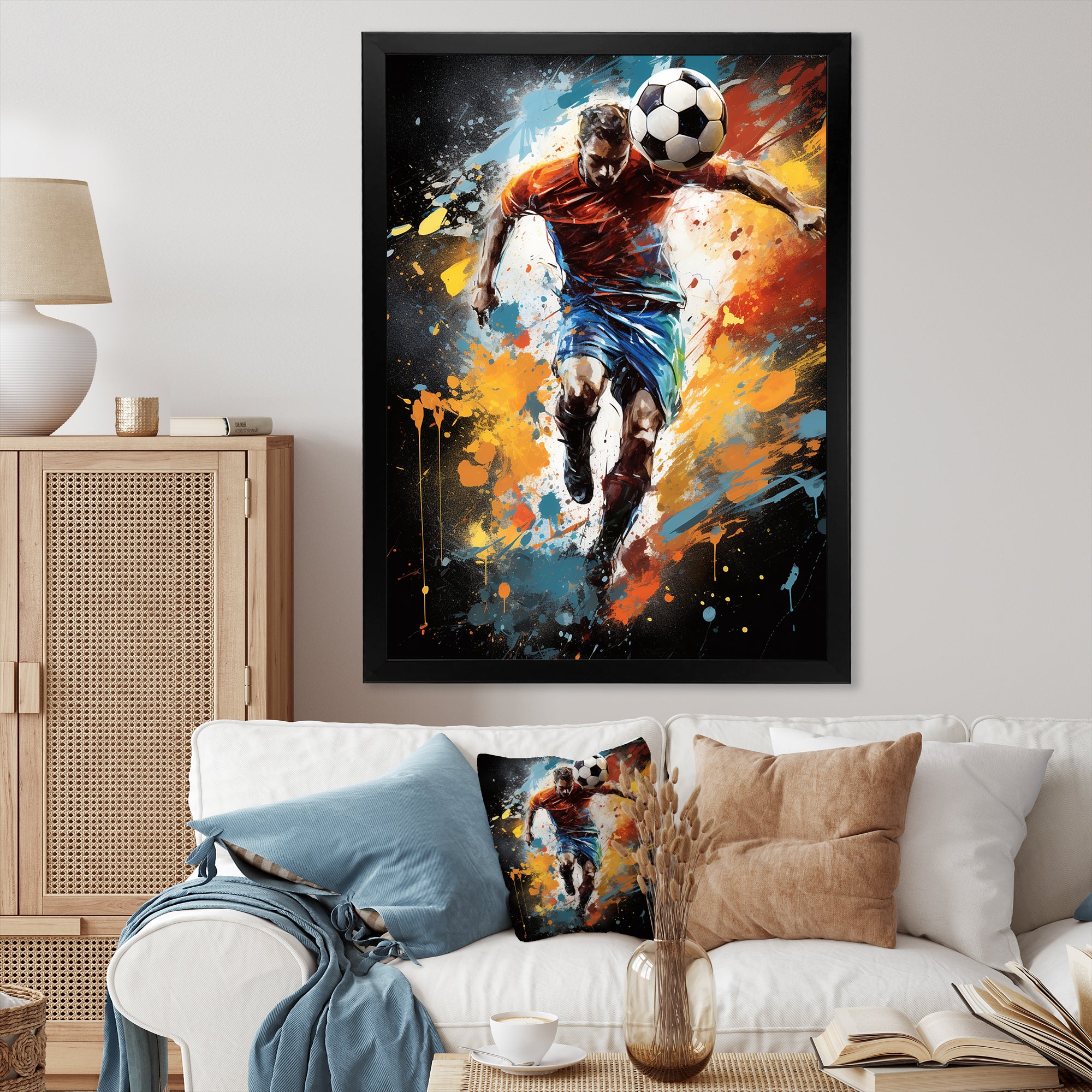 Abstract Soccer Portrait Fusion - Soccer Canvas Wall Art