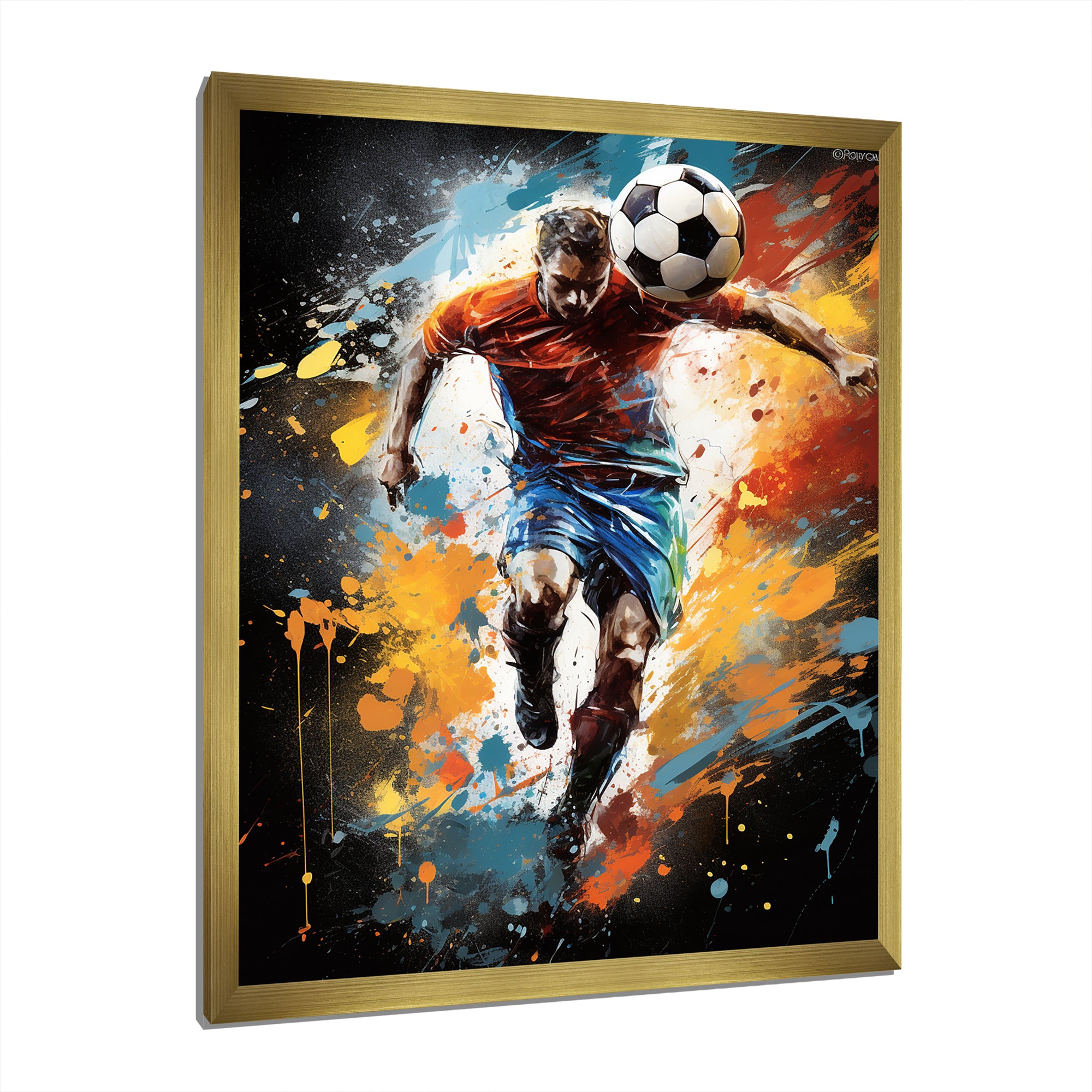 Abstract Soccer Portrait Fusion - Soccer Canvas Wall Art