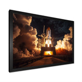 Space Shuttle Captivating Night Launch I - Space Shuttle Canvas Wall Art
