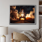 Space Shuttle Captivating Night Launch I - Space Shuttle Canvas Wall Art