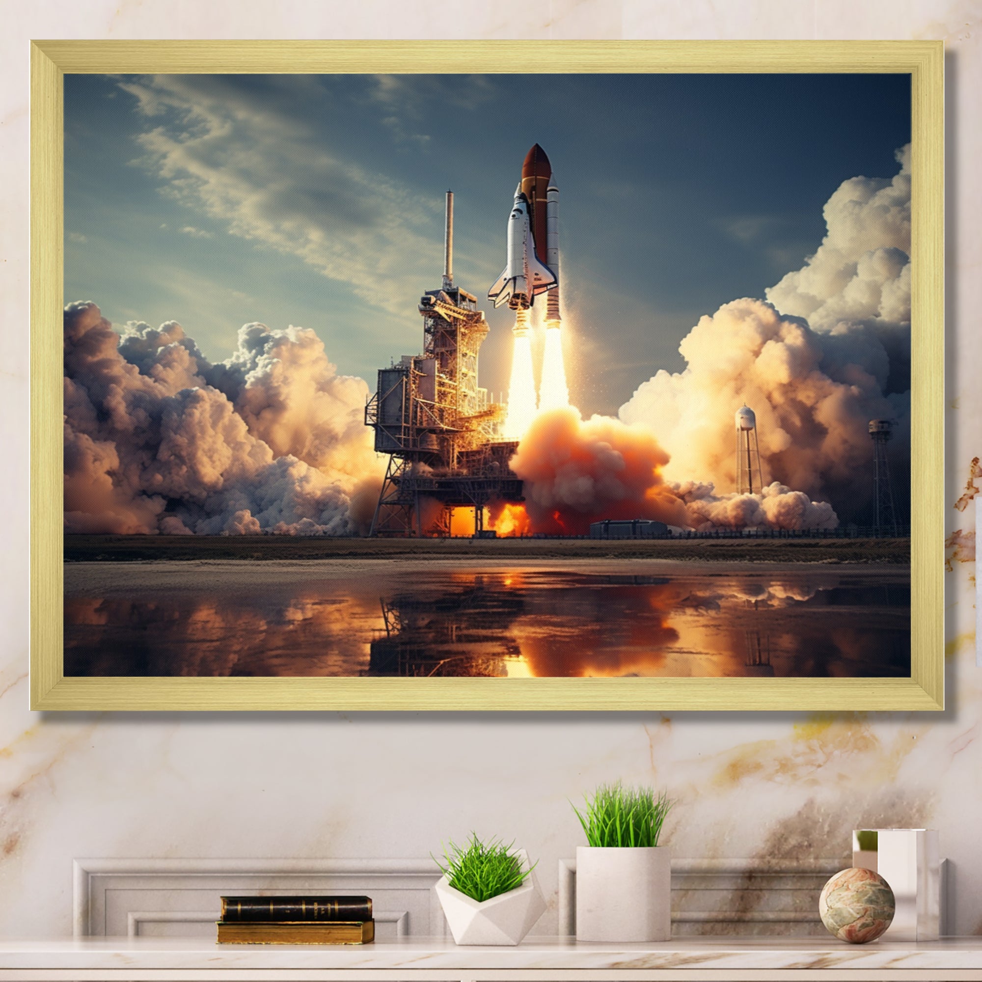 Space Shuttle Epic Launch I - Space Shuttle Canvas Wall Art
