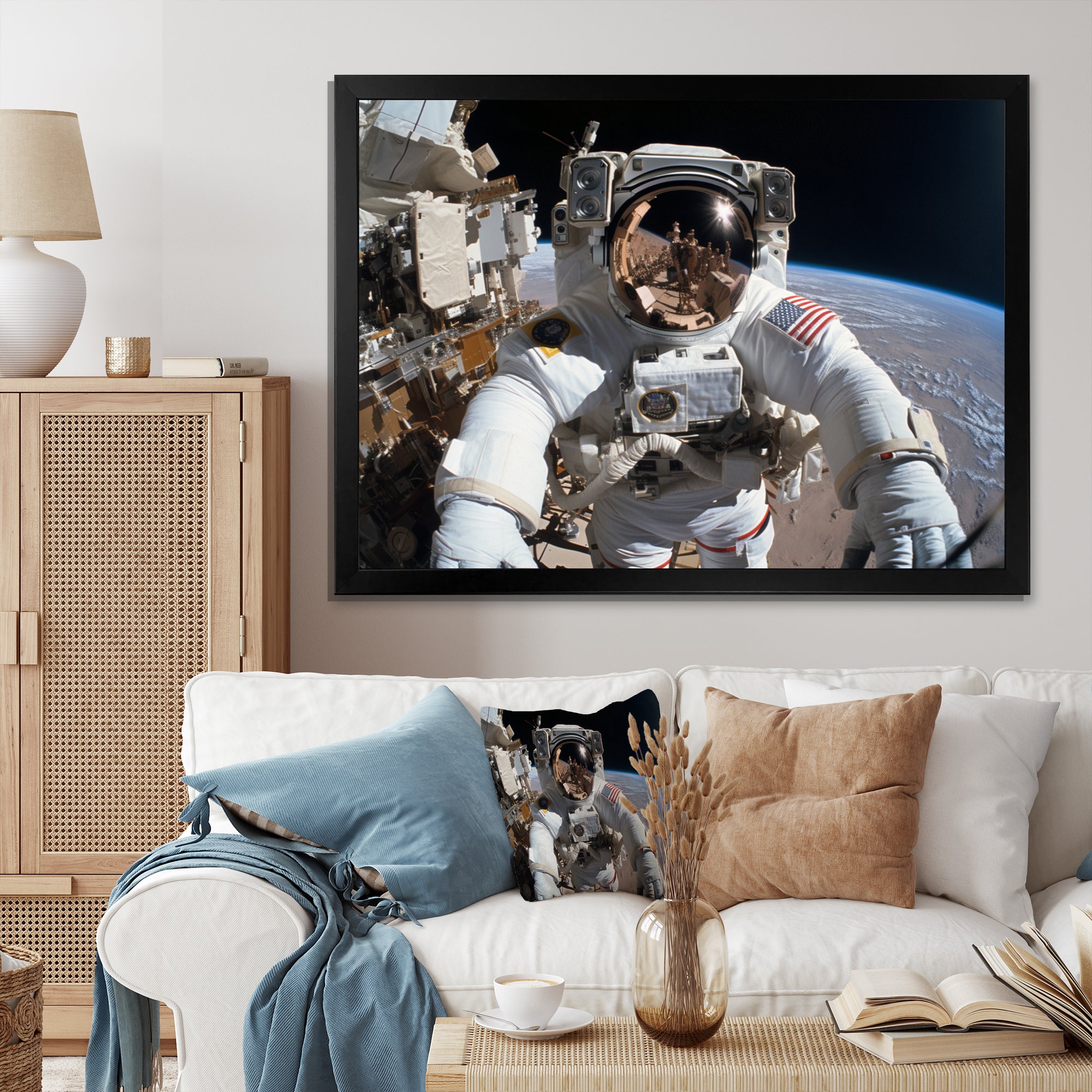 Space Astronauts Extravehicular Activities - Space Shuttle Canvas Wall Art