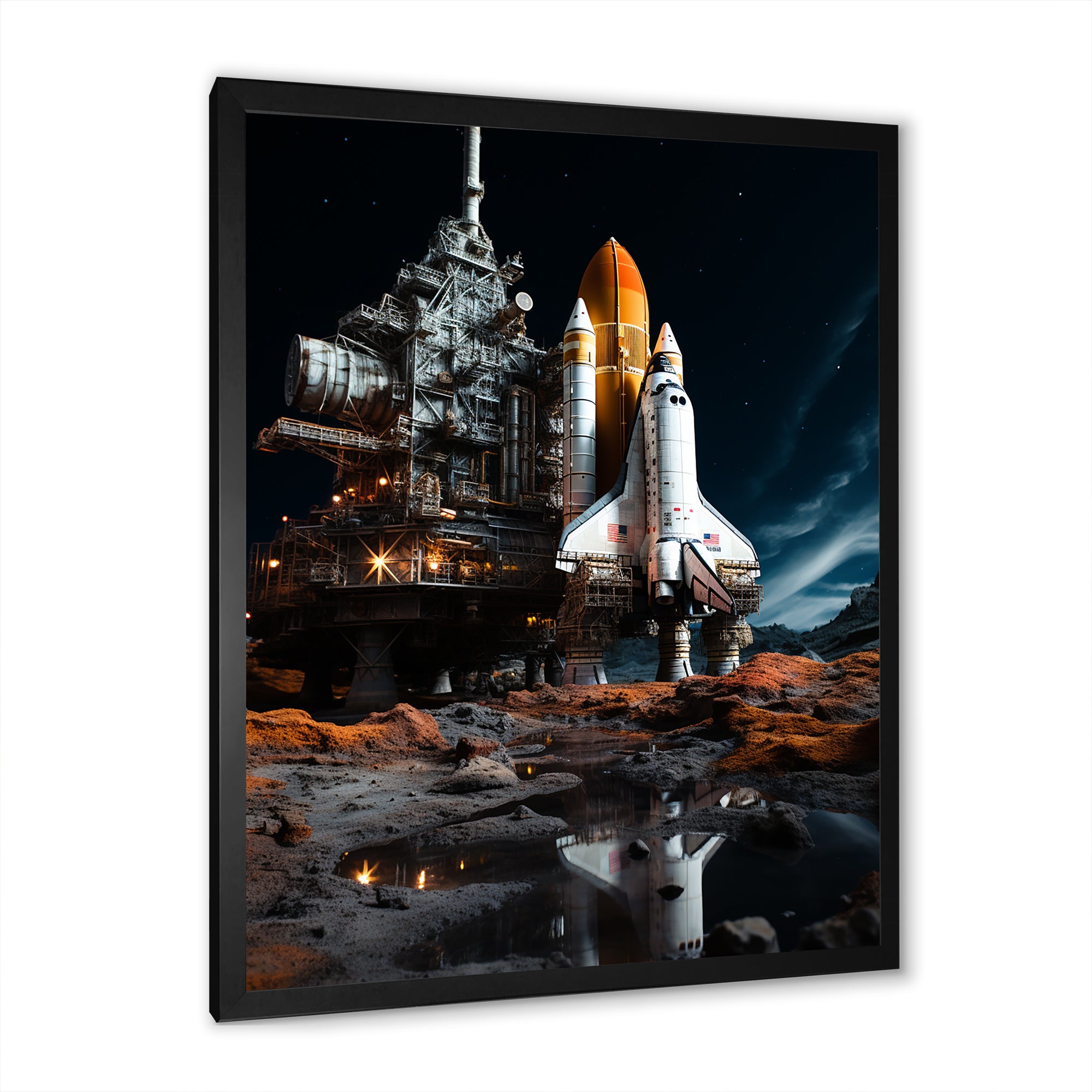 Space Shuttle Moonlit Rendezvous I - Space Shuttle Canvas Wall Art