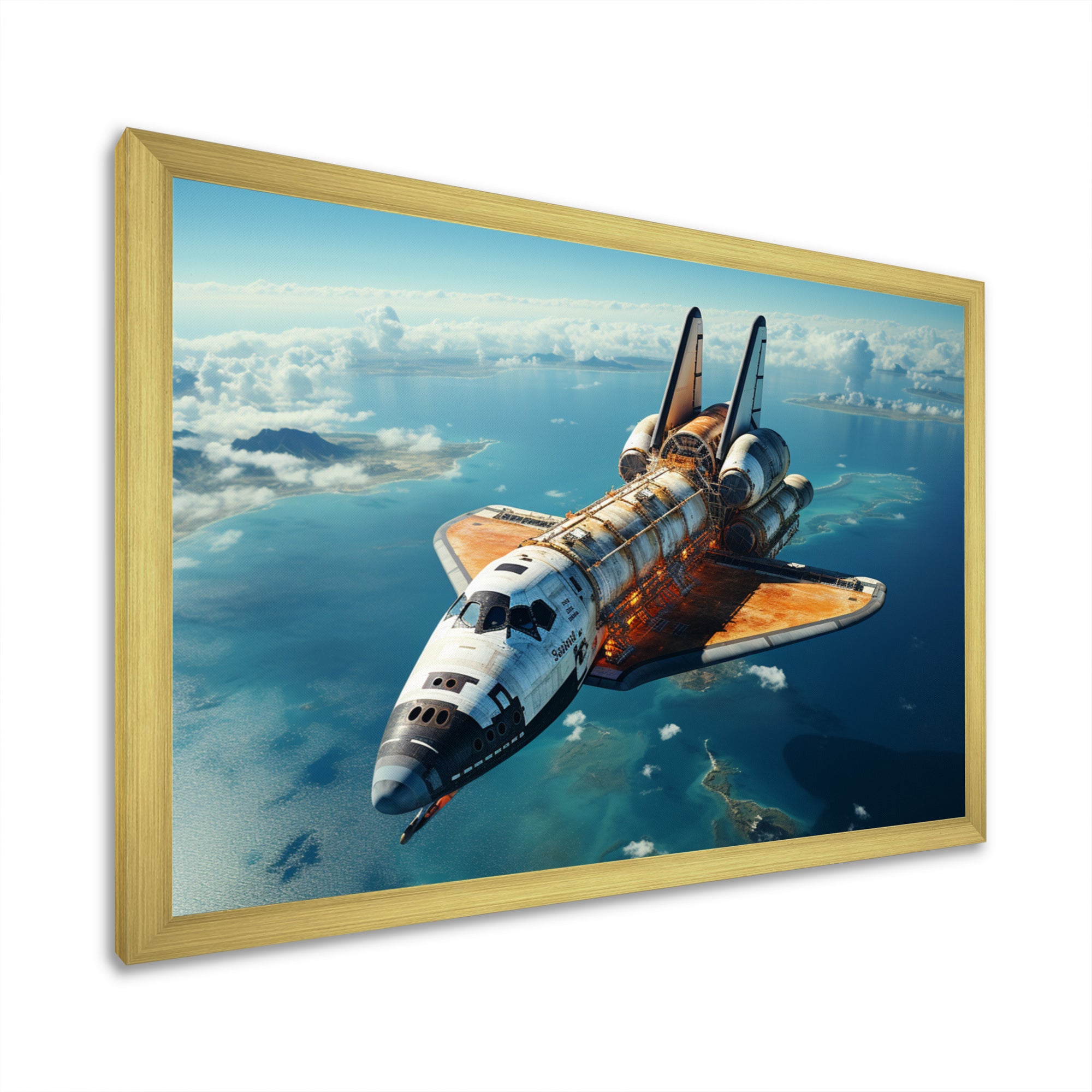 Space Shuttle Orbiting Earth I - Space Shuttle Canvas Wall Art