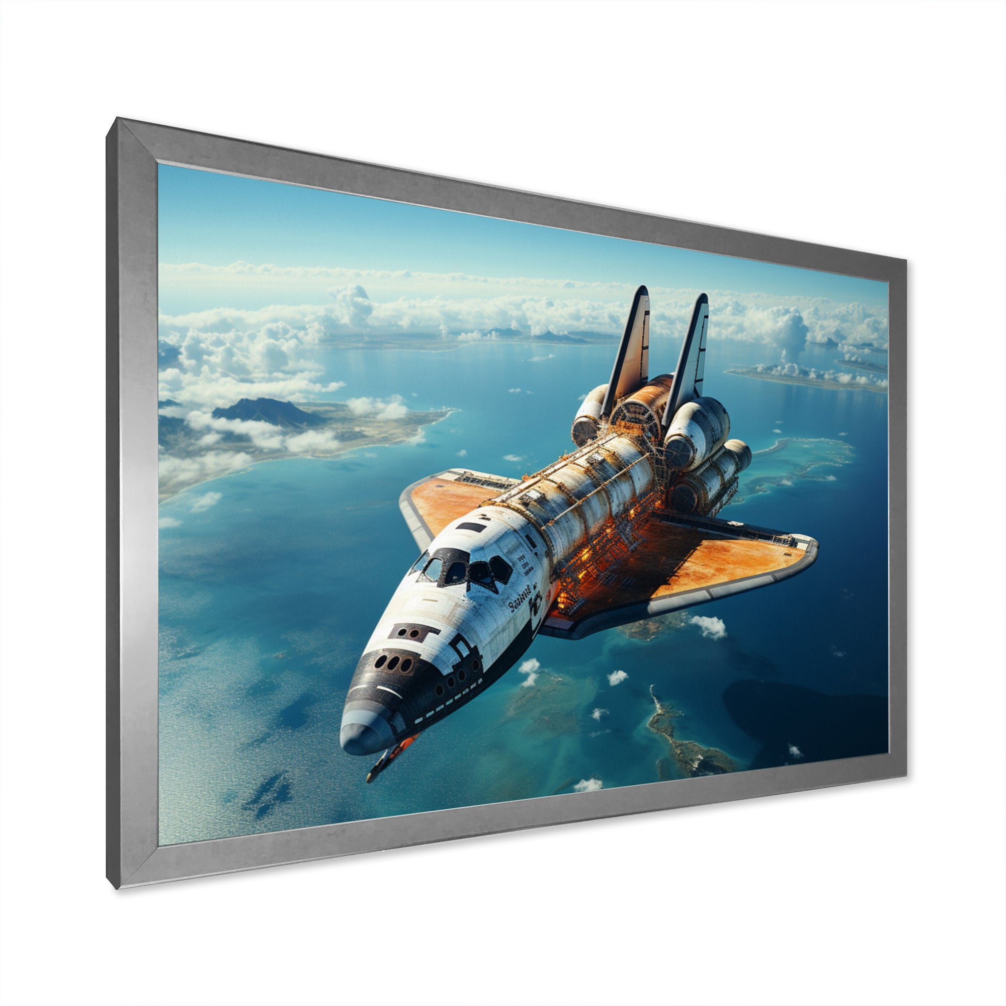 Space Shuttle Orbiting Earth I - Space Shuttle Canvas Wall Art